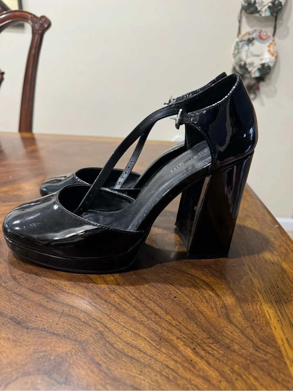 Madden Girl Black Patent Mary Jane Platform Heels